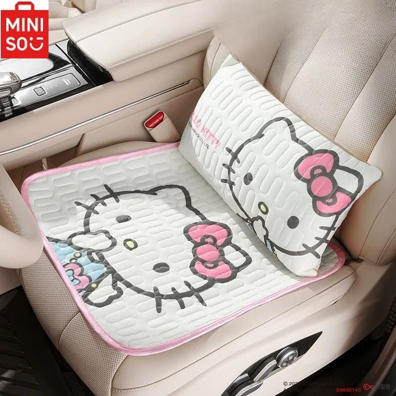 Miniso Sanrio Hello Kitty Car Latex sedadlo vankúšový pás podpora Kuromi melódia Cinnamon Dog Cartoon sedadlo vankúše