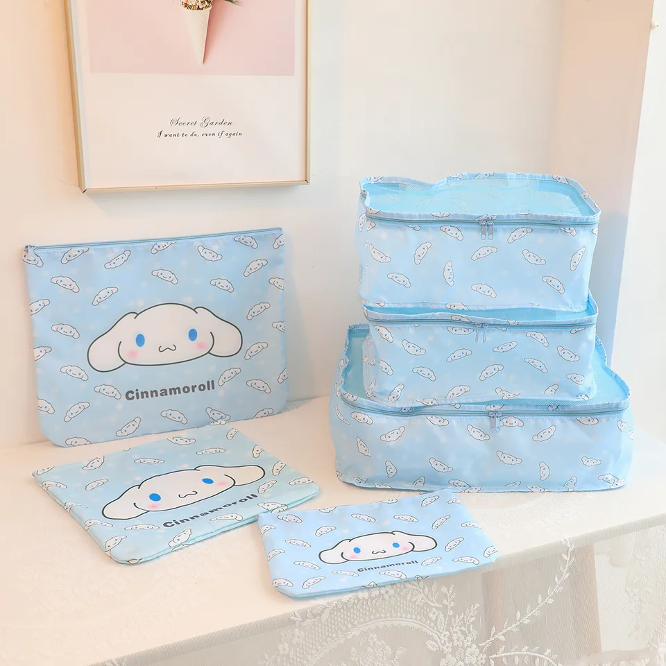Miniso Sanrio Storage Box Kawaii Travel Witerproof Storage Bag Clothing Hat make -up spodná bielizeň Domov Organizácia roztomilý skladací box