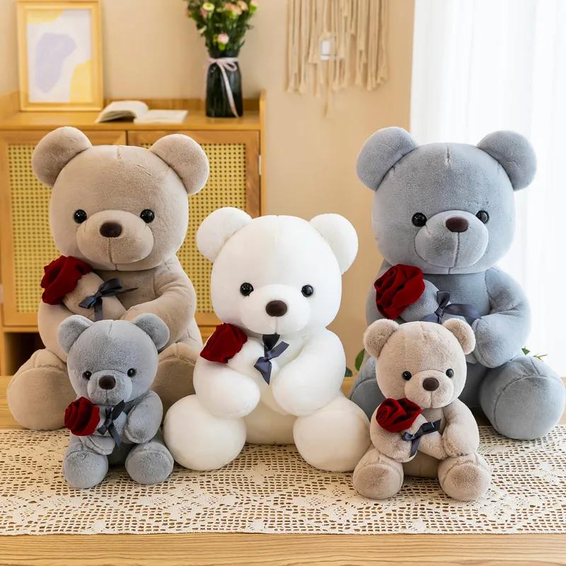 Miniso Vysoko kvalitné 4 farby medvedíka s plyšovými zvieratami so šatkami medveď plyšové hračky pre bábiky vankúš Detské milenci narodeniny detský darček