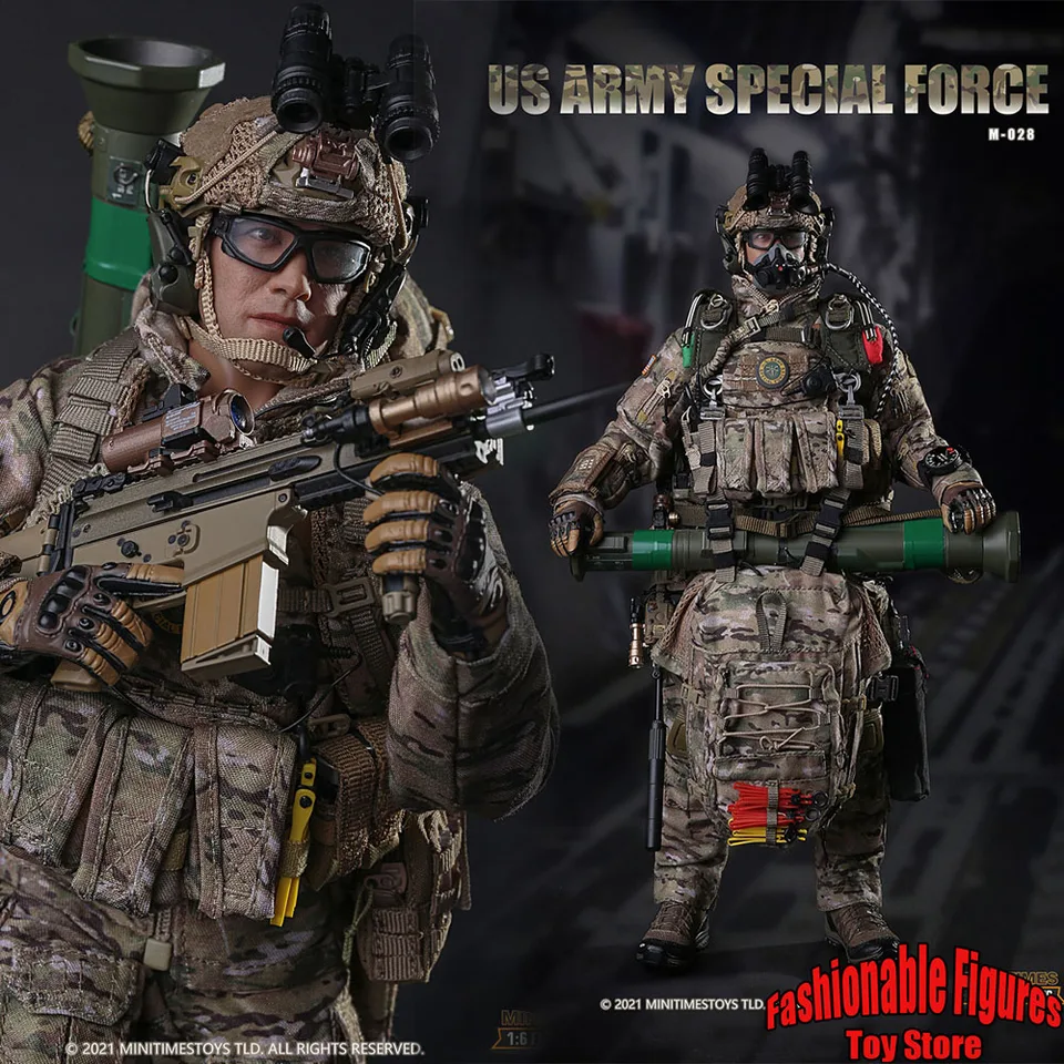 Minitimes M028 1/6 Men Soldier Americká armáda Špeciálne sily Parypus skák Maskálny bojový vojenské bábiky 12 palcov akčné figúrky Body