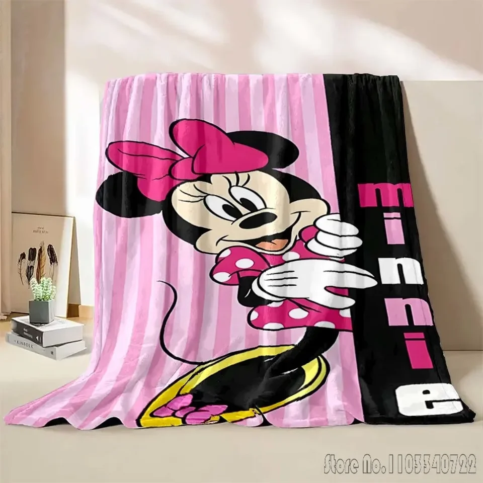 Minnie Mickey prikrývka Cartoon Soft Fluffy Hot Deti Dospelý plyšový prikrývku dievča hodí letnú prikrývku pre pohovku