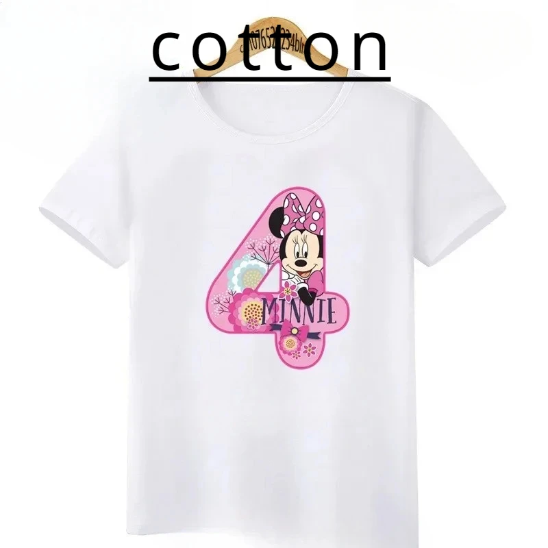 Minnie Mouse Number Bow Graphic Cotton T košele Detské oblečenie