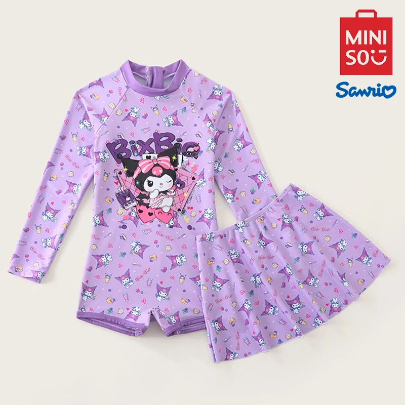 Minso Senrio Kuromi plavky dievča roztomilý karikatúra moja melódia s dlhým rukávom plavky kawaii cinnamoroll jednodielne rýchle sušenie plaviek