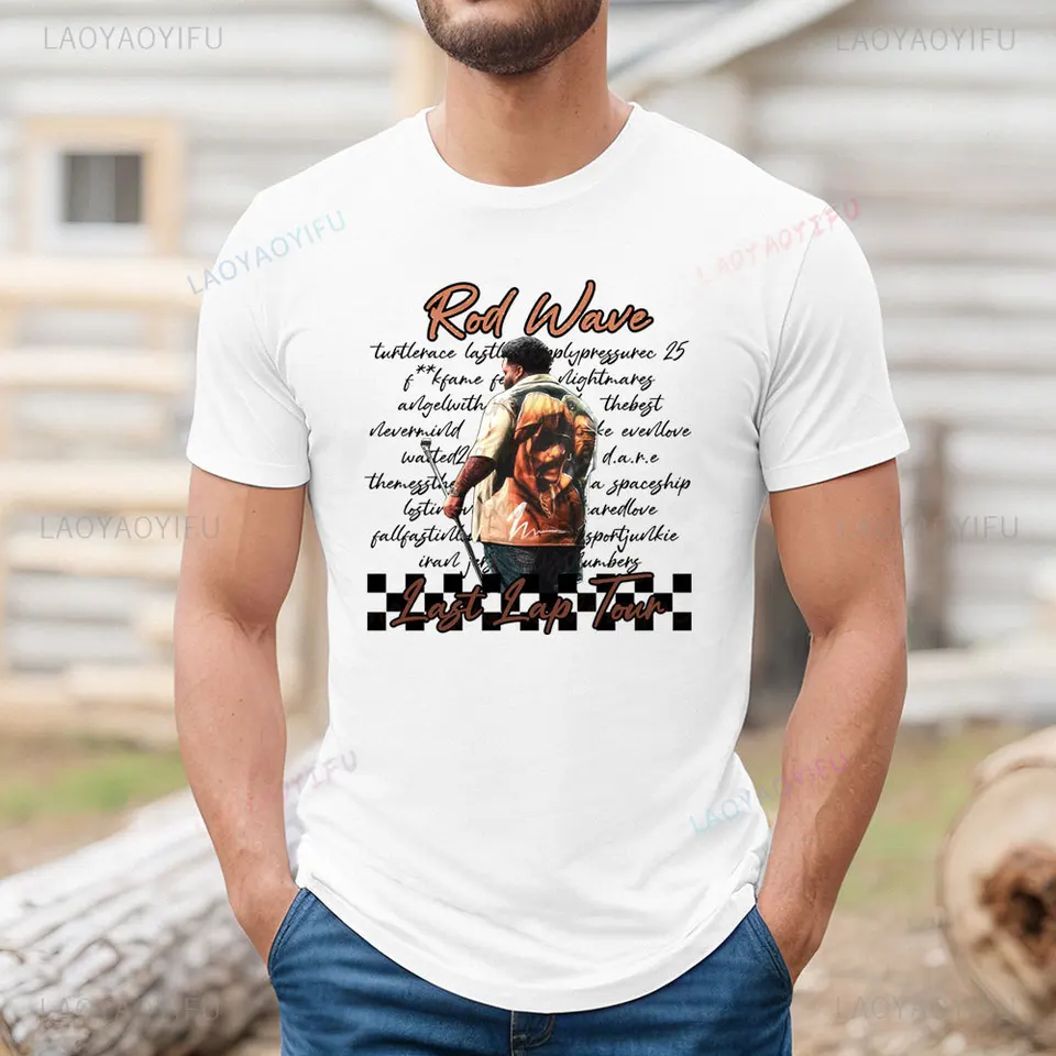 Minulé kolo turné tyče Hudobné vlny Grafické tričko bavlnené krátke rukávy pánske oblečenie pre denné príležitostné vonkajšie košele streetwear topy