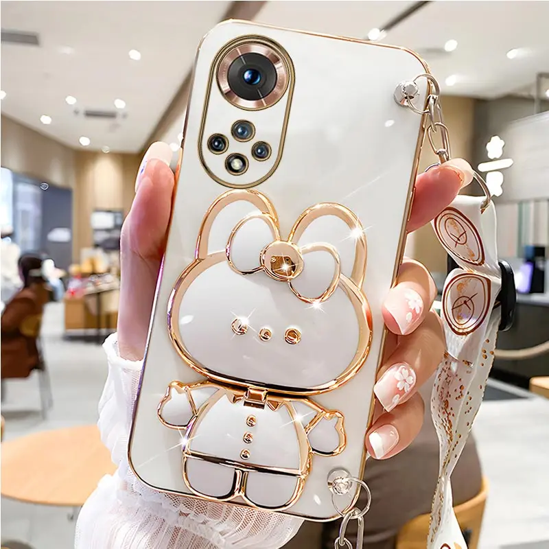 Mirror Crossbody Lanyard Phone Držiteľ puzdro pre Huawei Honor 10 20 Lite X8 X9 Pro 30S Play 3 4 5T 4T 6T 8x max.