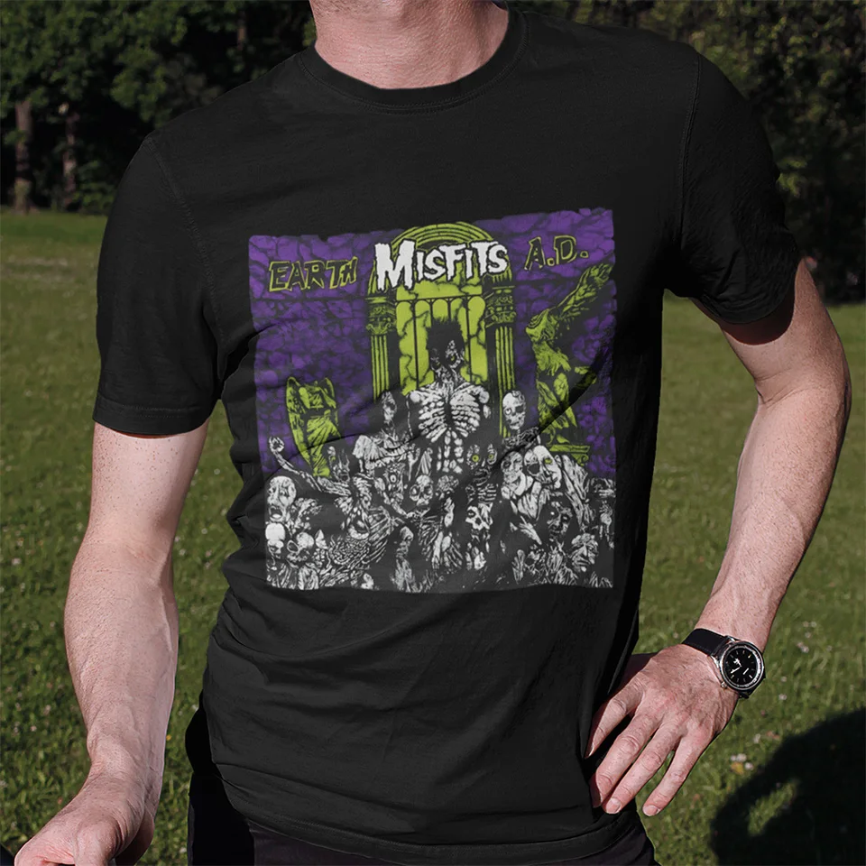 Misfits earth ad t tričko s licenciou rock n roll Music retro kapela Tee Black