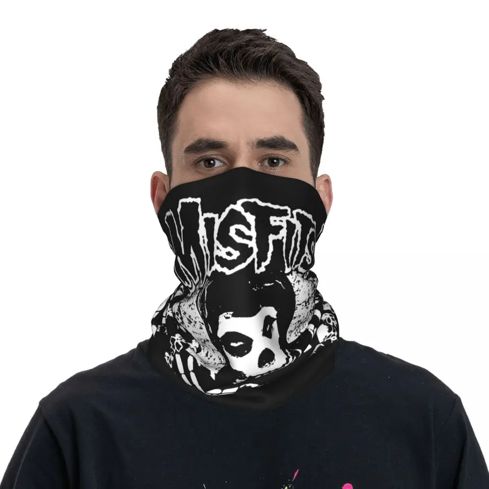 Misfits Skull Rock Band Bandana Funny Balaclava Autumn Turisk Camping Windproof Bicycle Mask Priedušná taktická maska