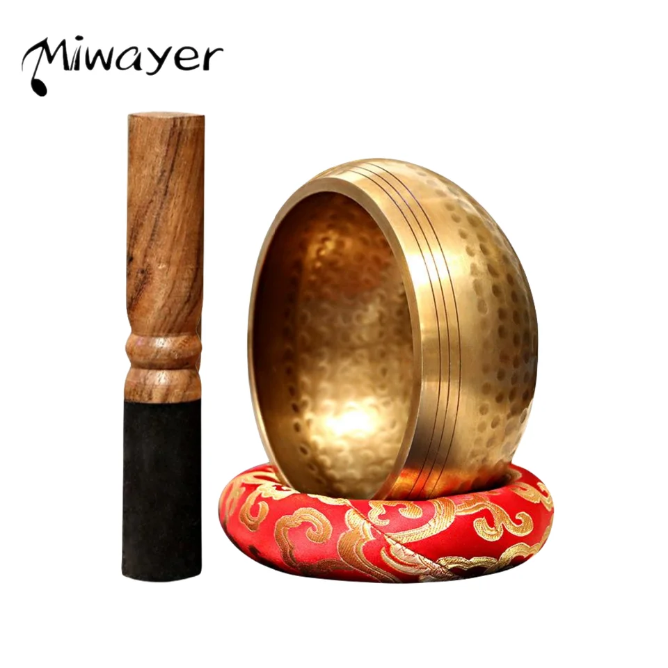 Miwayer Sing Bowl Nepál ručne vyrobený Tibet Buddha Sound Bowl Music Yoga Copper Sound Therapy Náboženské potreby Tibetan Singing
