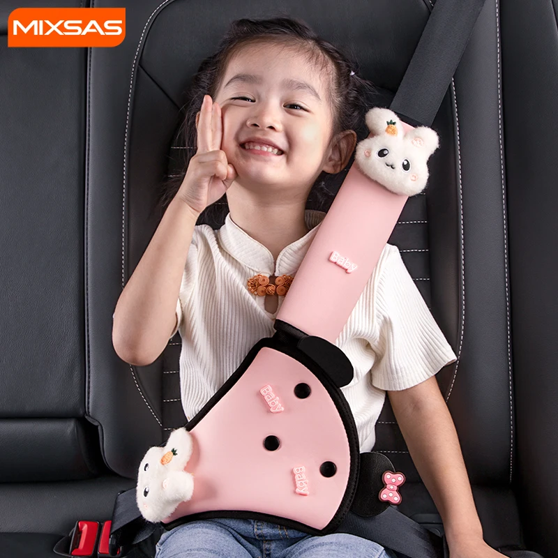 Mixsas Kids Car Safery Belt pokrýva ramenné brušné úpravy ochranu podložky Karikatúra proti krku