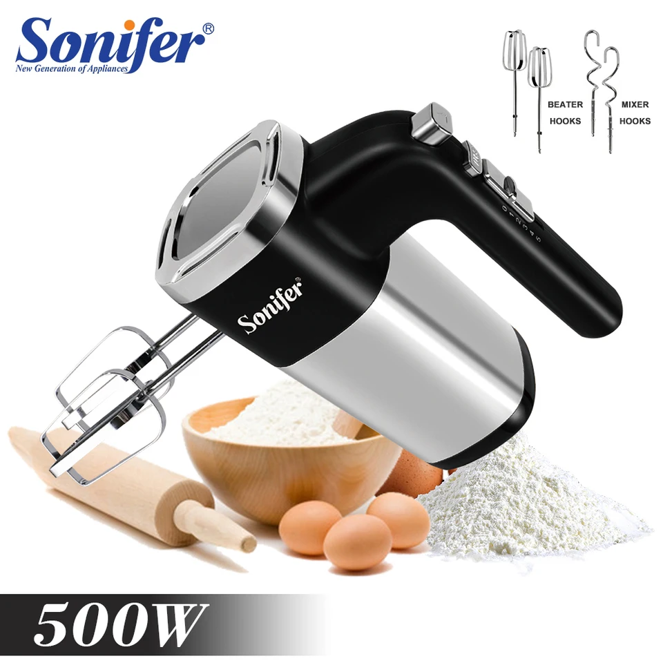 Mixér s jedlom 500 W elektrická šľahačka kuchynská ruka mixér Kuchoňa kuchyne pre krémové sladkosti pekáreň koláčový šľahač Sonifer