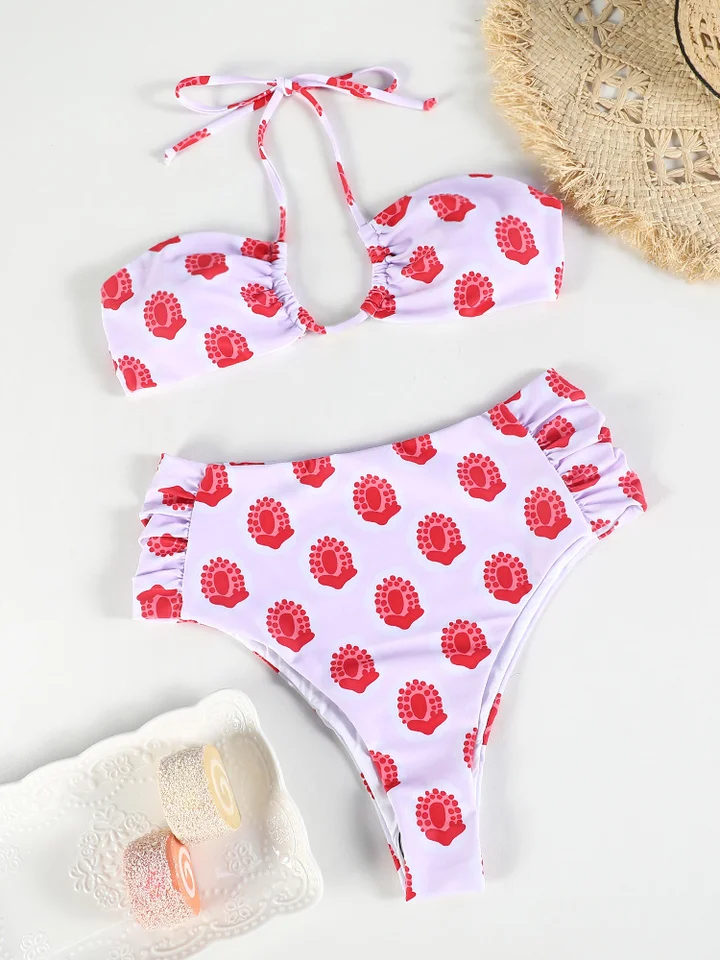 Miyouj 2025 Bikinis dot potlačené plavky s vysokým pásom dámske plážové oblečenie Nové plážové oblečenie na plávanie plaviek Sexy Biquini