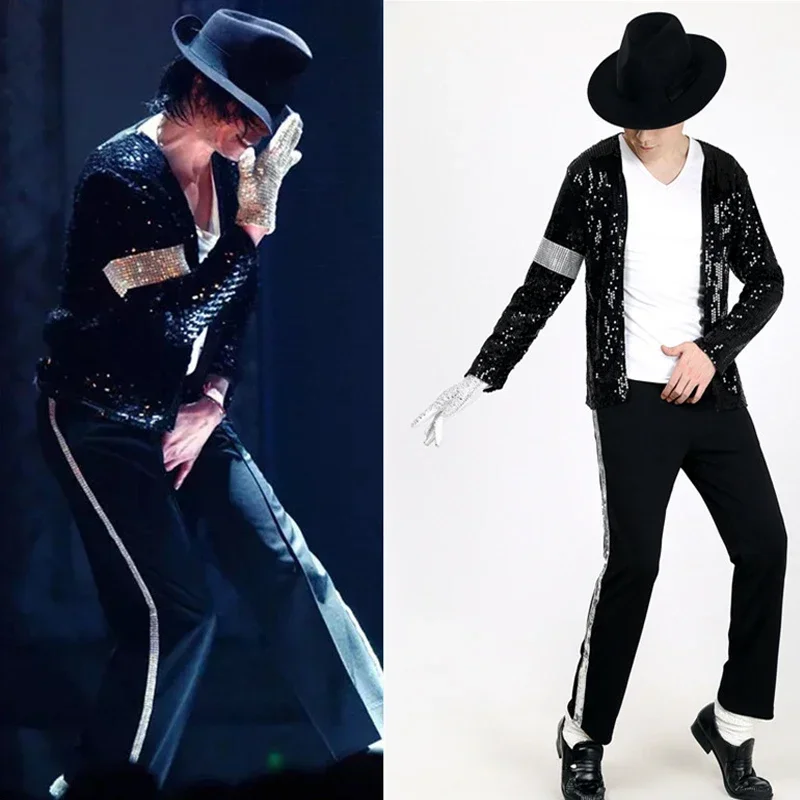 MJ Michael Jackson Coat Billie Jean Jacket Glove Kids Party Cosplay kostýmy oblečenie deti COS Sets 2024 TRSHING MN1