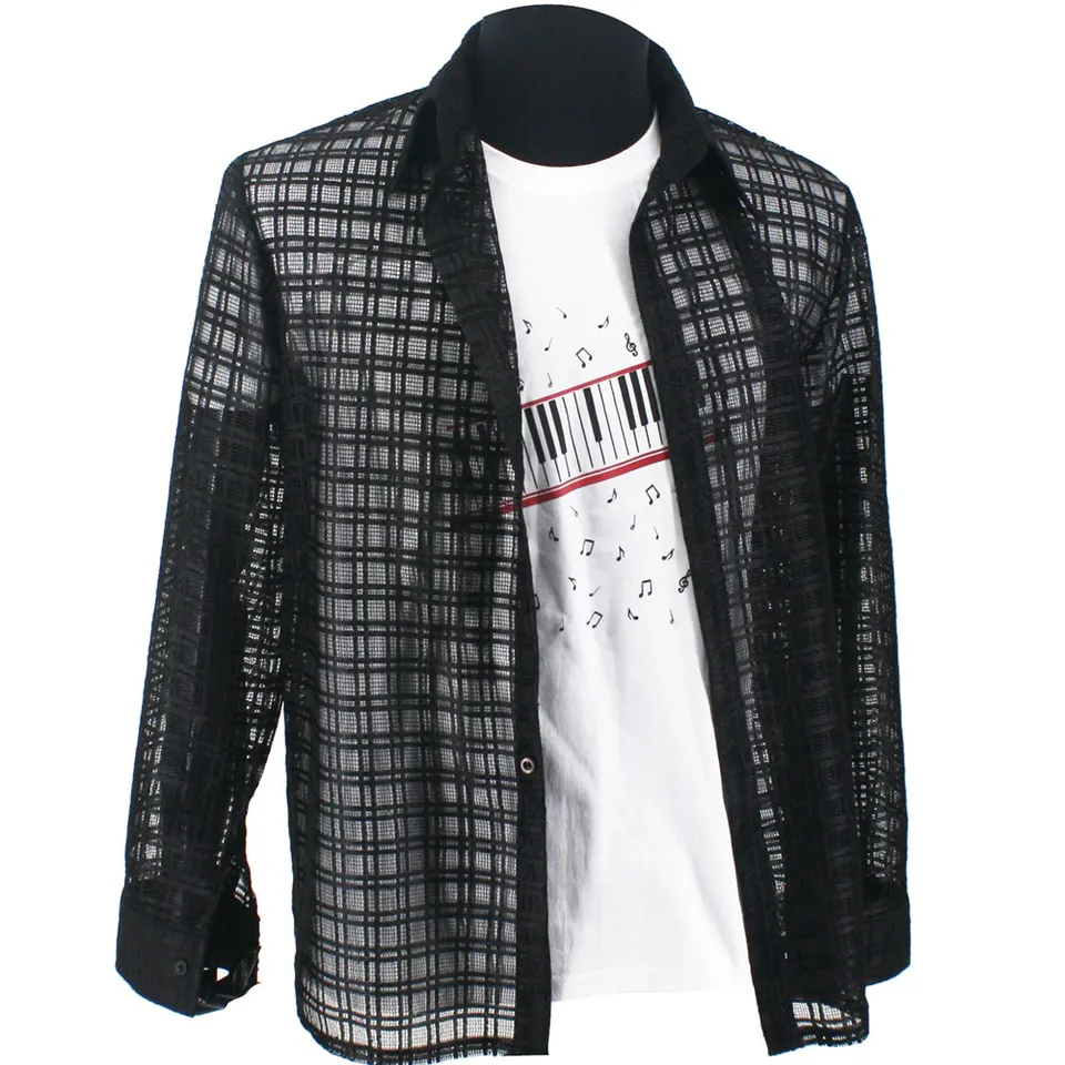 MJ Michael Jackson Lace Black Cool Nie si sám koncert MTV v čiernej košeli Kuala Lumpur