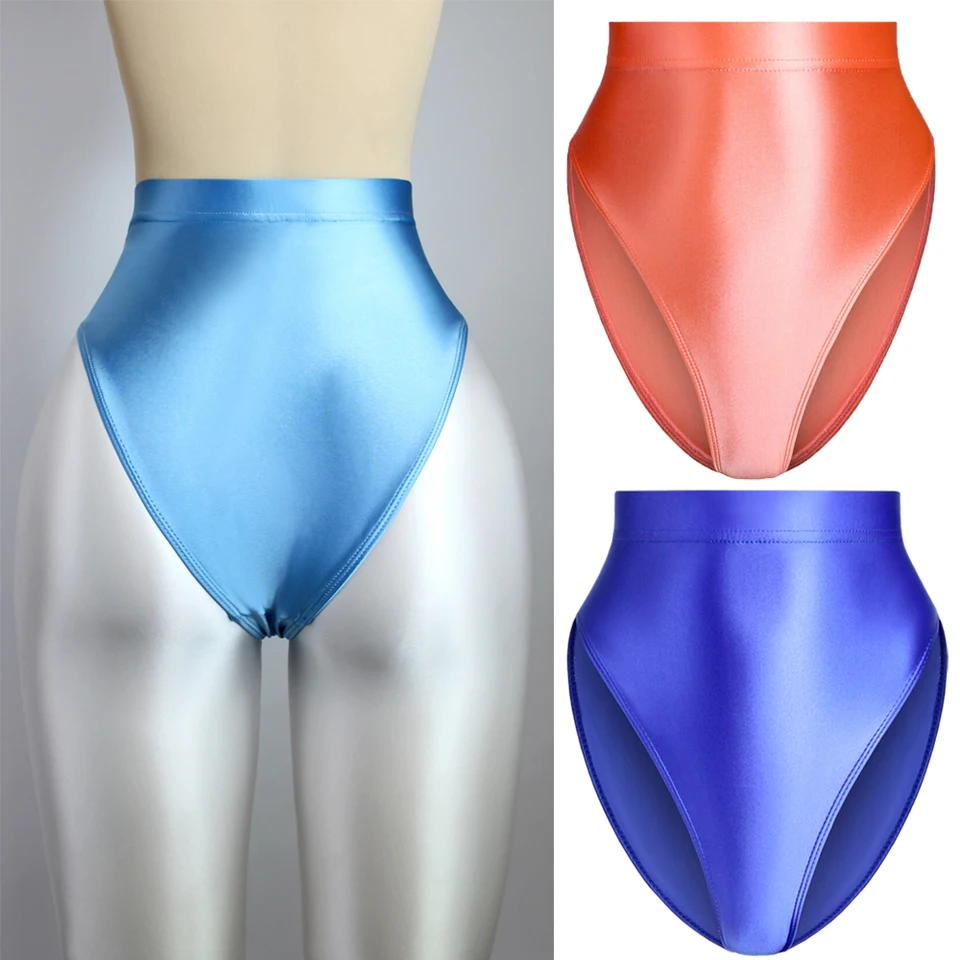 Mjinm ženy olej olej hodvábne vysoký pás pančucháče spodnej bielizne Bikini Buttocks hladké nepriehľadné telocvične natiahnuté jogy solídne nohavičky Gymnastické nohavičky