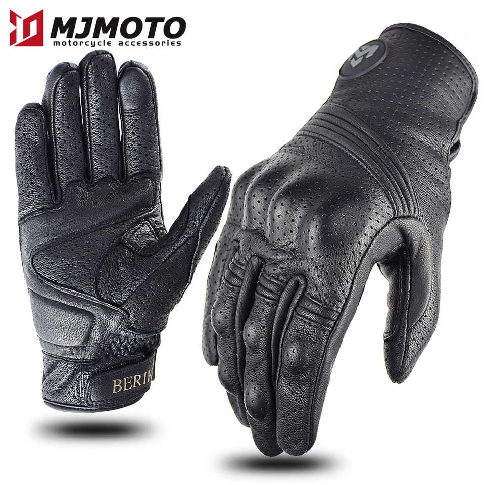 Mjmoto Motocyklové muži rukavice kožené letné dotykové rukavice Motocyklista Motobike pretekárske rukavice Guantes Luvas Full Finger