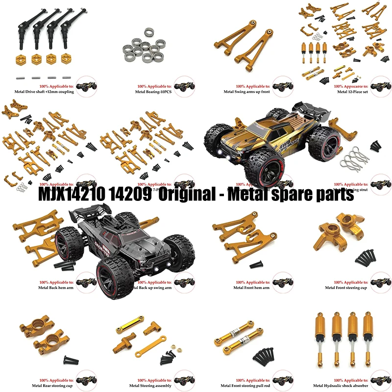 MJX 14210 14209 1/14 RC Kovové vylepšené diely Časť Zadné kolesové sedadlo prednej a zadnej zavesenia kravaty Auto Príslušenstvo