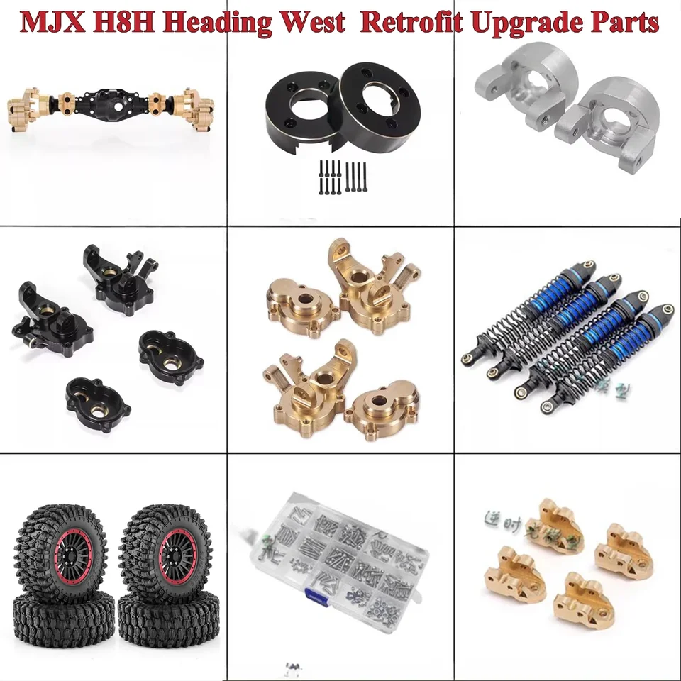 MJX H8H smerujúca na západ 1/8 RC Vzoleskové diely Časti z nehrdzavejúcej ocele podvozok Armor most bočná hmotnosť modernizácia Upgrade Oprava príslušenstva