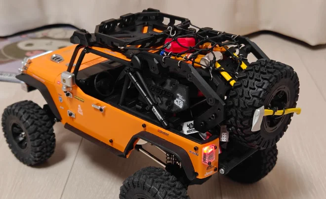 MJX Hyper Go H12Y RC Sensor bez kefy bez kefy 1/12 Scale Rock Crawler Car Body Roll Cage Ochranná doska Amor LED Lights Lights