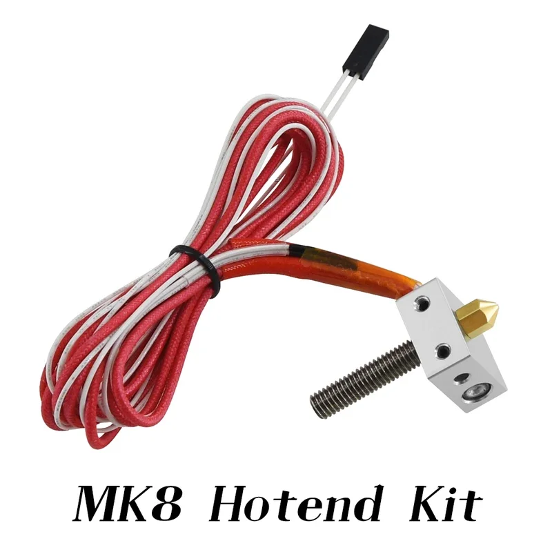 MK8 HOTEND KIT 12V40W MK8 Extrudér Krátky dosah Priame horúca hlava 1,75 mm/0,4 mm krk Bloková dýza pre 3D tlačiareň Anet A2 A8
