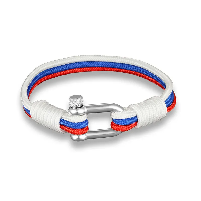Mkendn New Arrival Country France Flag Sport Sport Camping Paruchute Cord Men Ženy Námorné prežitie lana reťazec náramok letný štýl