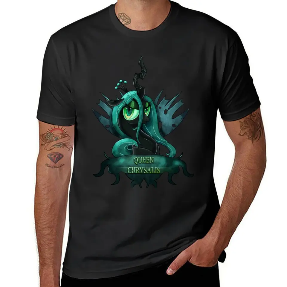 MLP: Queen Chrysalis Tričko blúzka Animal Prinfor Boys Plain čierne tričká Men