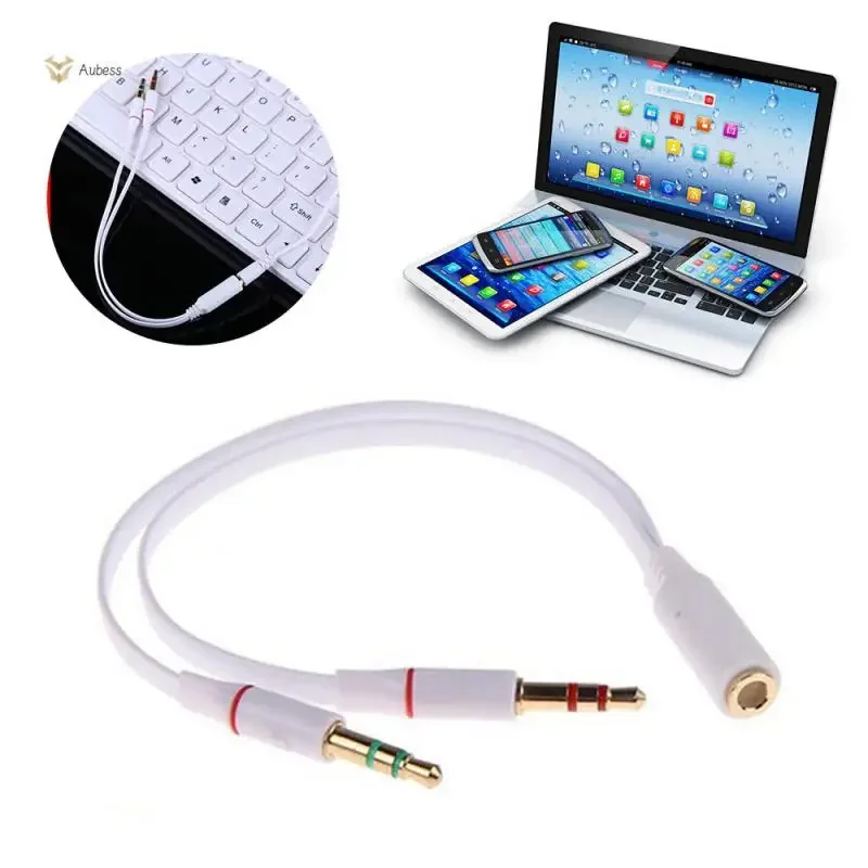 MM ZLATNÉ ZLATNÉ ZARIADENIA ZADNÉ PABLON AUDIO KABEL MIKLIPLE Y Splitter adaptér