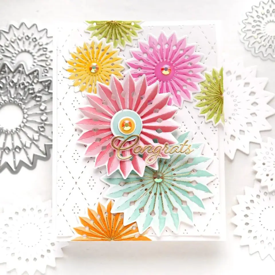 Mmao remeselné kovové rezanie matričiek rezová forma ružica ROSETTE ROMET Scrapbook papierová remeselná pleseň čepeľ Punch Stencils Dies Dies