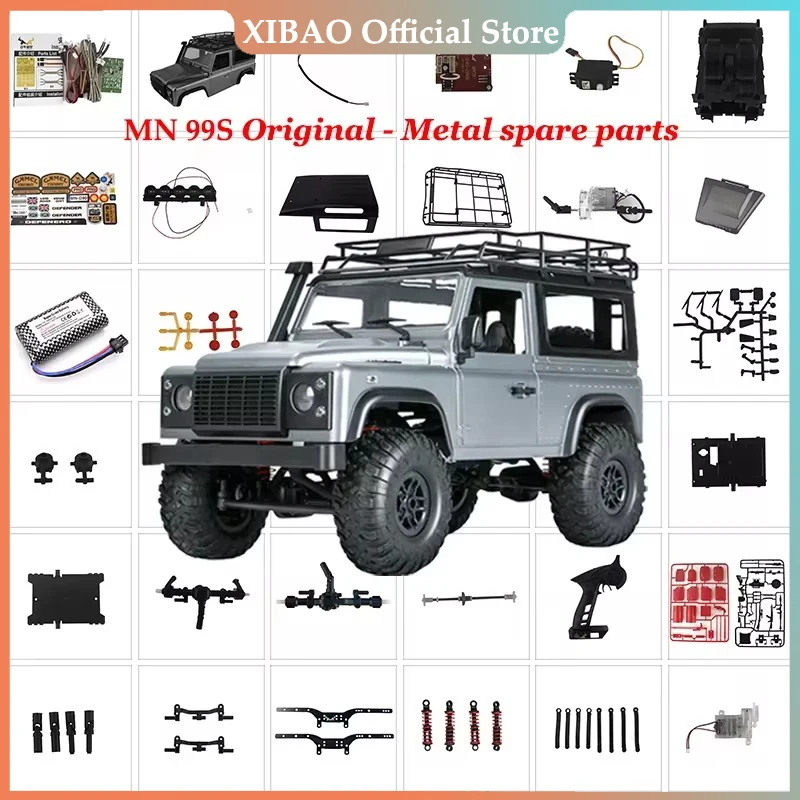 MN D99S D90 RC Náhradné diely Pneumatické časti Motor Shock Shock Rodávajúci diaľkový ovládač prijímacej dosky Slepka Svetlá čiara prevodovky prevodovky hriadeľa