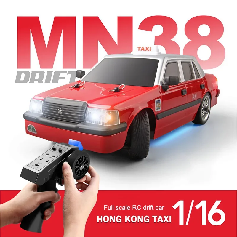 MN38 RC CAR 1/16 2,4G VOZIDLA VOZIDLA VOZIDLA HONGKONG TAXI ODVODA ATMOSFEATICKÁ LAMka simulované hračky pre deti pre deti