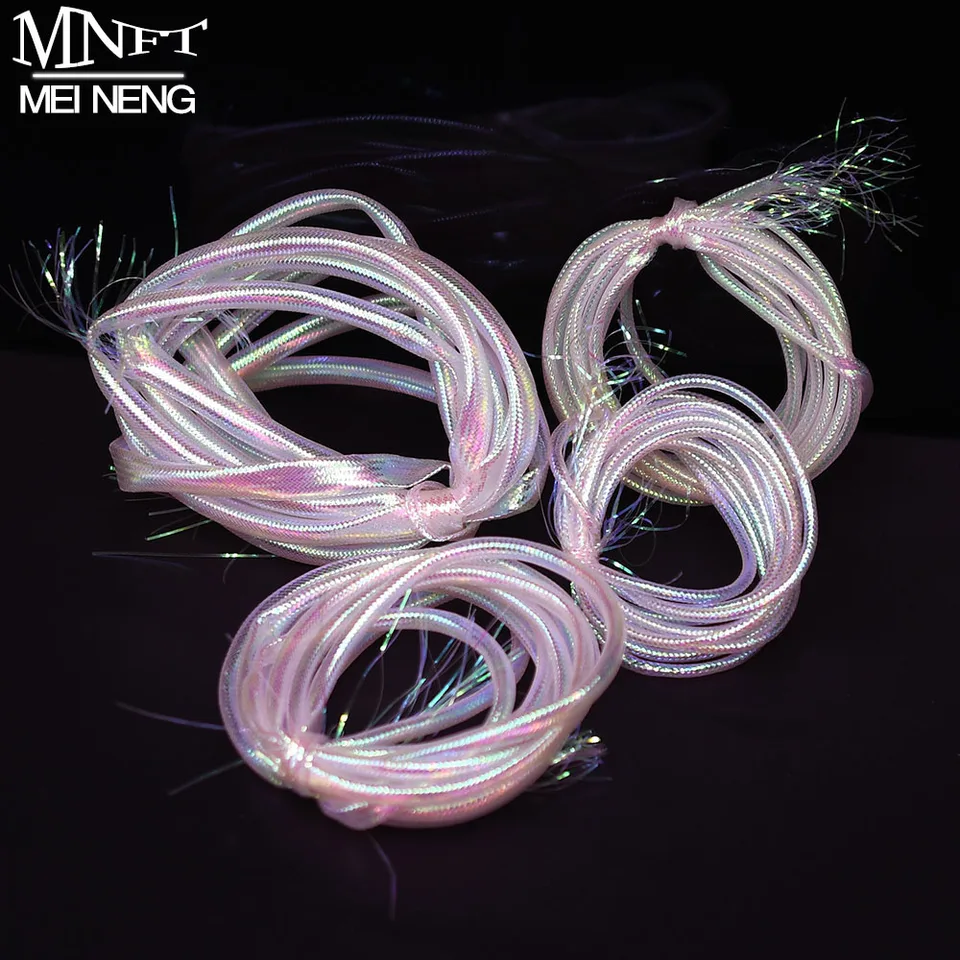 Mnft Mnft 2m/vrecko Pearlescent Braid Braid Mylar Tubing Fly Fishing Fishing Round Holographic 2mm 4 mm 6 mm 8 mm