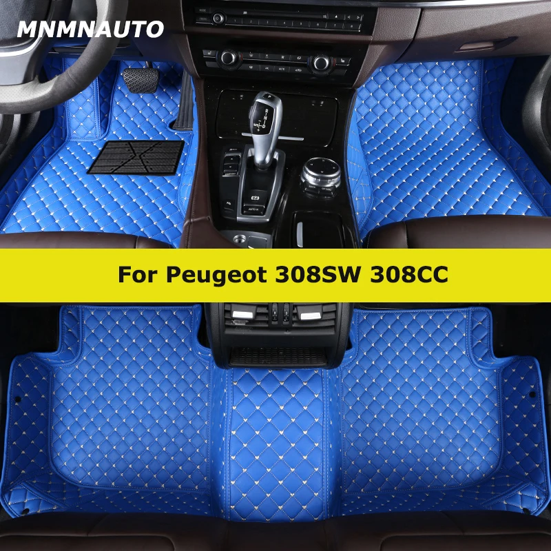 Mnmnauto vlastné podlahové rohože pre automobily pre Peugeot 308sw 308cc Auto Carpets Foot Coche Accessorie