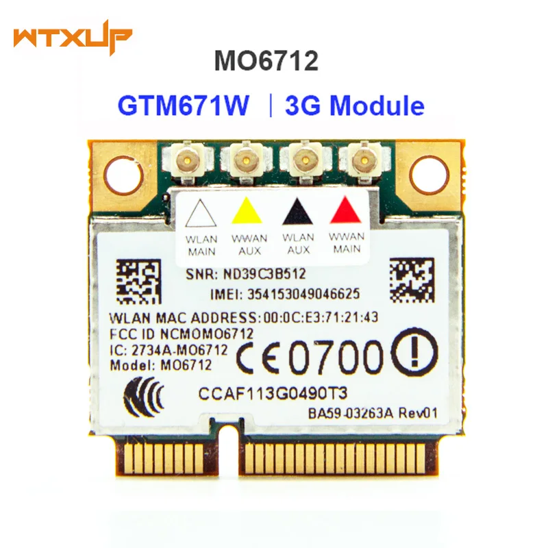 MO6712 WIFI WLAN karta pre opciu GTM671W GTM 671W MINI PCI-E 3G Modul Wireless HSDPA GPS Edge WCDMA UMTS GSM 2 v 1 modemoch