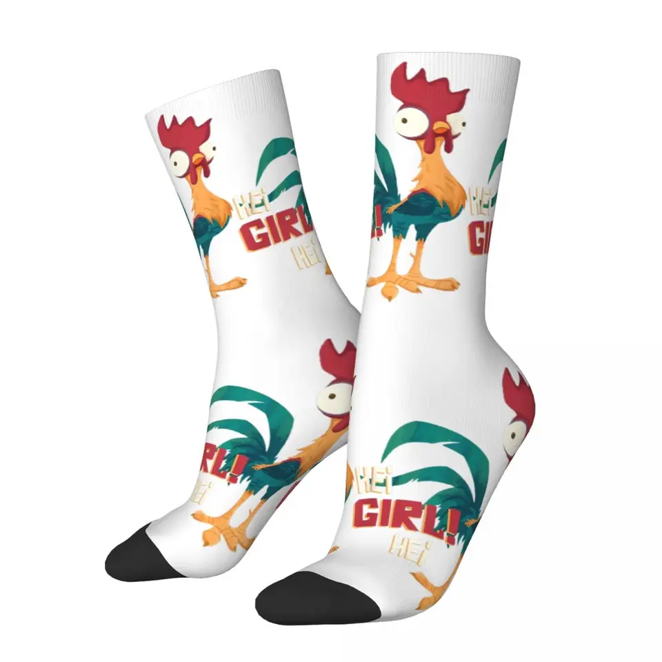 Moana Hei Hei Chicken Hei Girl Hei ponožky pánske ženské módne ponožky Harajuku jarné letné letné zimné stredné trubice ponožky darčeky
