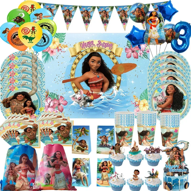Moana téma karikatúra Party Set Set Coon Balón Plat