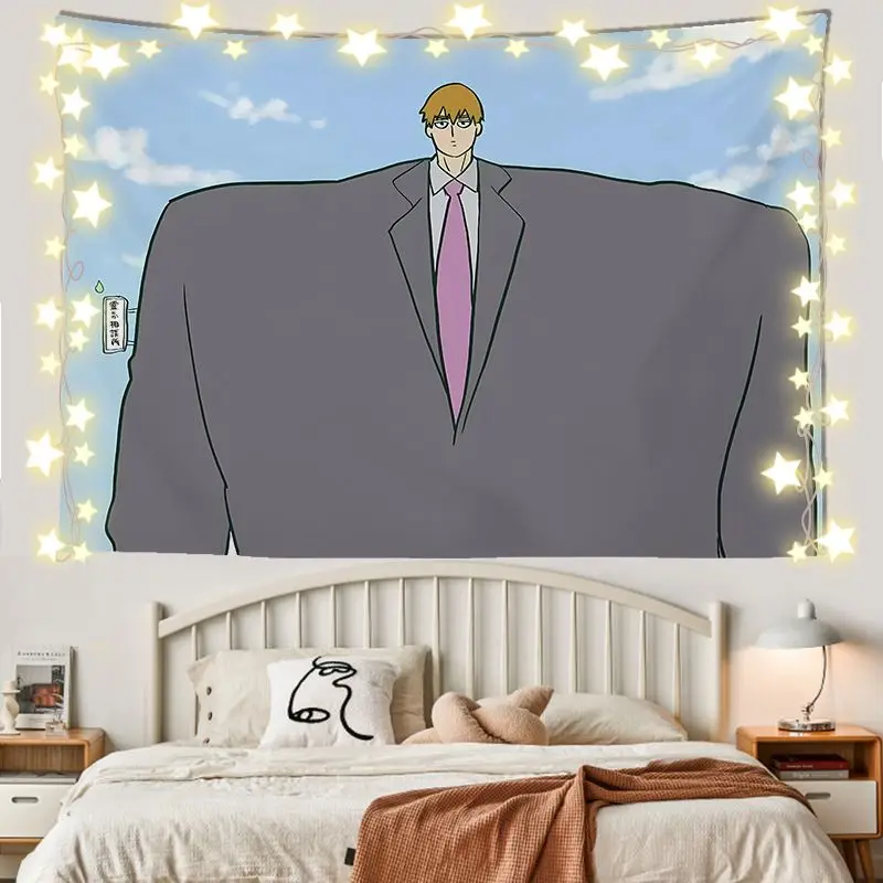 Mob Psycho 100 Dimple Reigen Arataka Kageyama Shigeo Mobu Saiko Hyaku Cosplay vianočné darčekové miestnosti pozadie látkové dekorácie plagáty