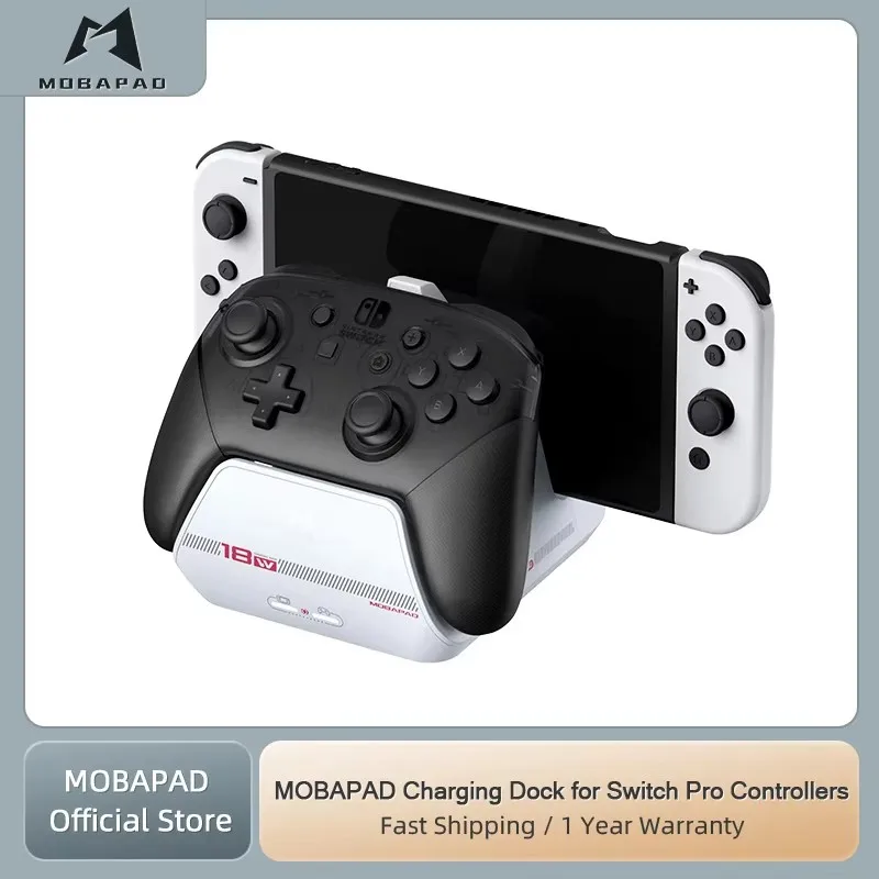 MOBAPAD nabíjacie dok pre radiče Switch Pro Controllers s televíznym režimom 4K HDMI výstup a 100 W PD3.0 Nabíjacie hry