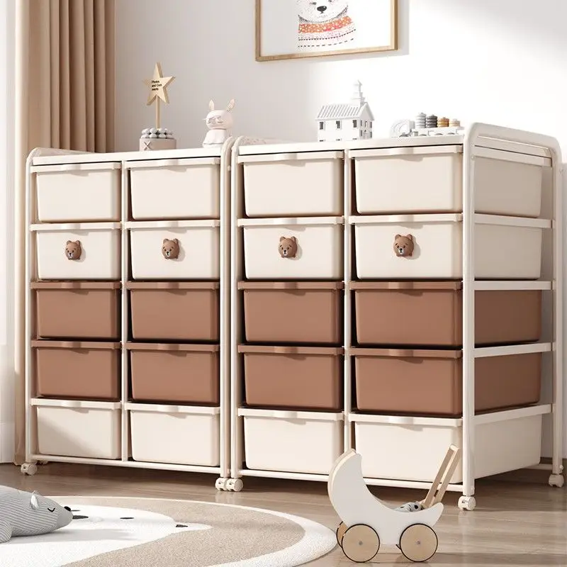Mobilná úložná skrinka Knižnica Storage Rack Obývacia izba Detská hračka Domáca spálňa Podlaha Kuchynské skrinky Zásuvka