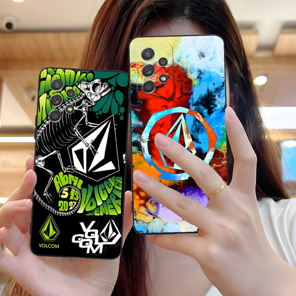 Mobilné puzdro na telefón V-Volcoms pre Samsung Galaxy A73 72 71 70 55 54 53 52 35 34 32 23 14 13 5G Čierne mobilné mobilné telefóny Smartphone Cover Cover