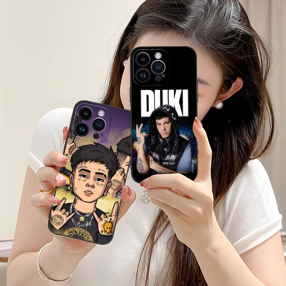 Mobilný d-duki telefónny puzdro pre iPhone 16 15 14 13 12 11 x xr xs 8 7 pro Max Plus Mini čierne mobilné telefóny Cover Smartphone