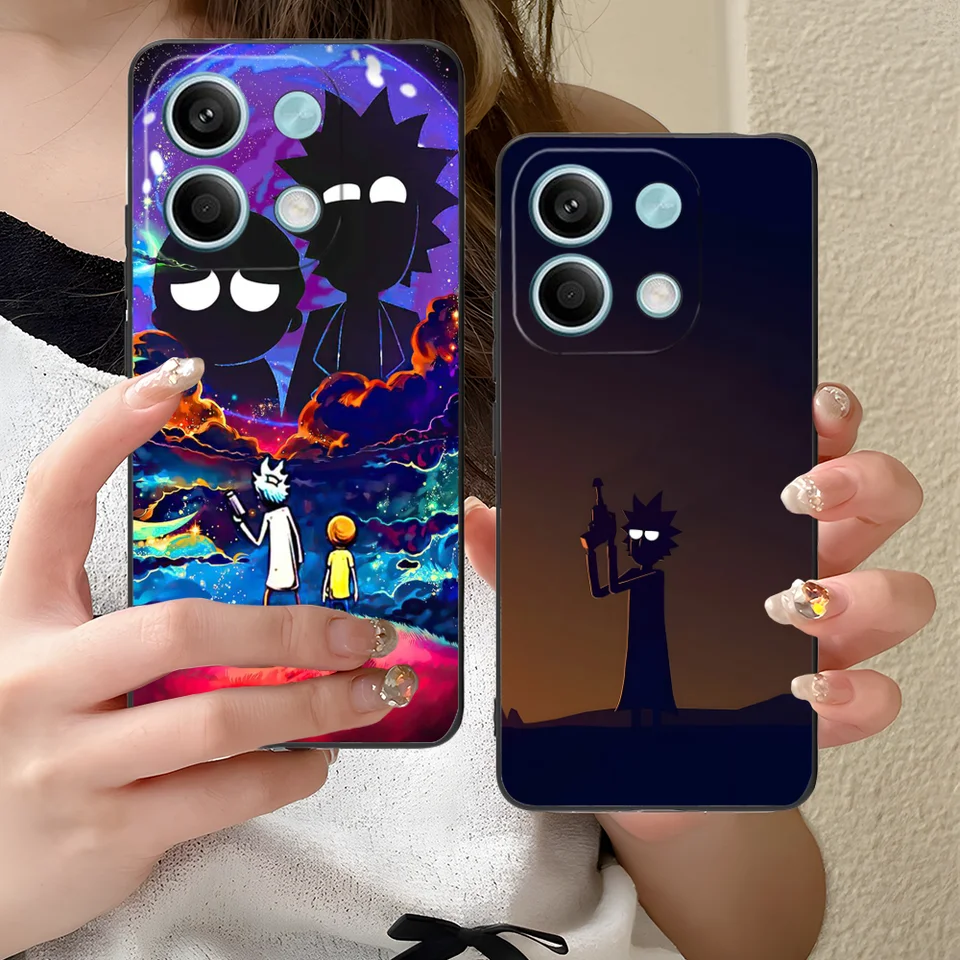 Mobilný puzdro na telefón Rick pre Xiaomi Redmi Poznámka 13 12 11 10 9 8 7 6 SA Pro Lite plus 5G Smartfón s čiernymi krycími mobilnými mobilnými telefónmi