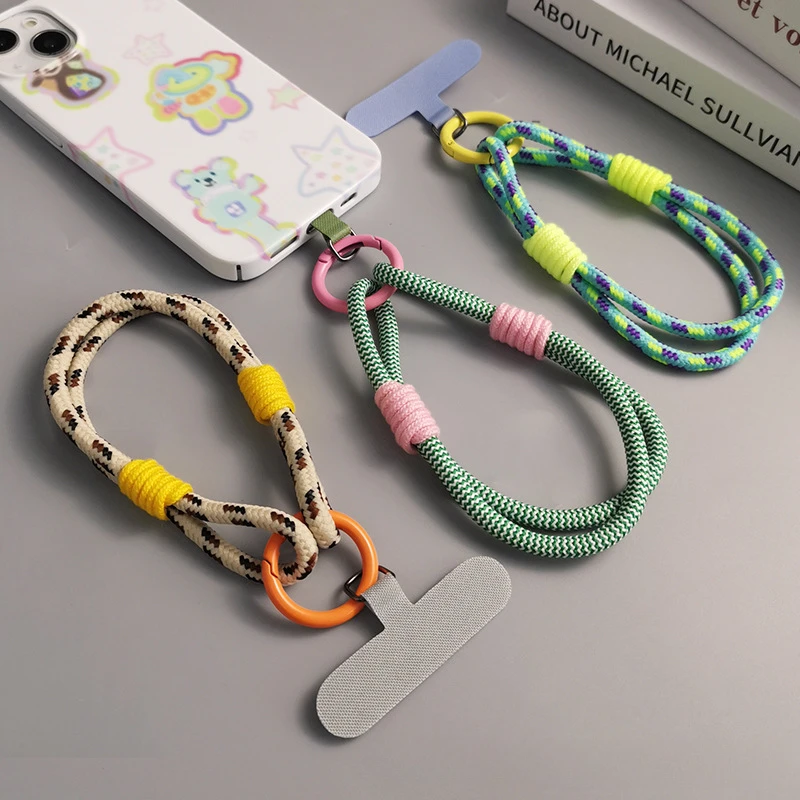 Mobilný telefón Lanyard s dvoma prameňmi jednoduchý šnúrka na šnúrku krátky zápästie Lanyard proti strate
