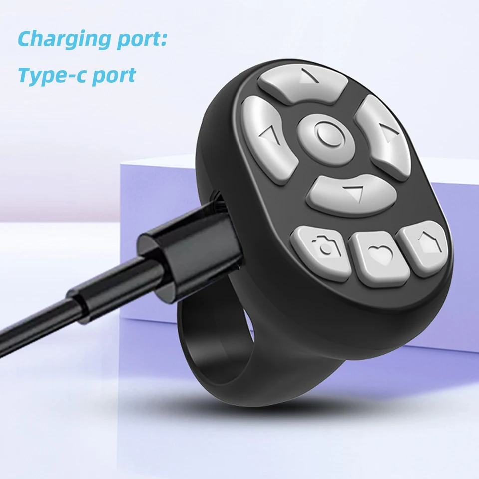 Mobilný telefón Mini remoteter Bluetooth kompatibilný bezdrôtový fotoaparát Shutter Selfie Button pre Tik Tok Ringing Ring pre iPhone iPad