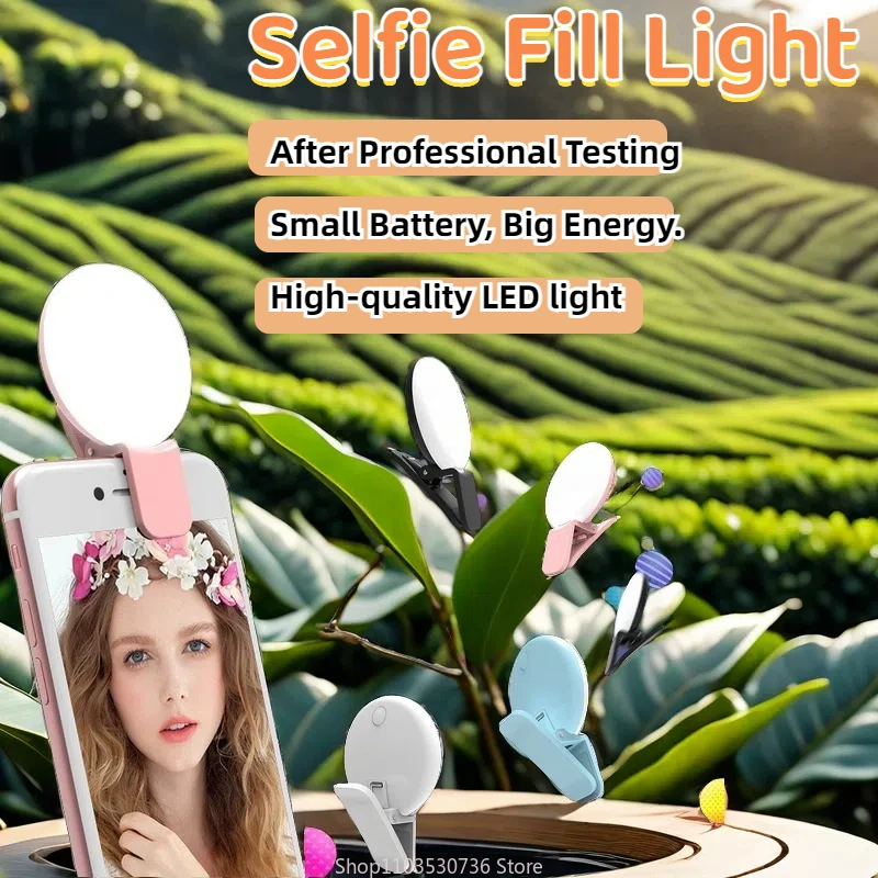 Mobilný telefón výplň bleskový objektív zvonenie svetlo lampa prenosný klip Tri zastávka stmievanie mini odolných praktických 10 LED selfie prsteň krása