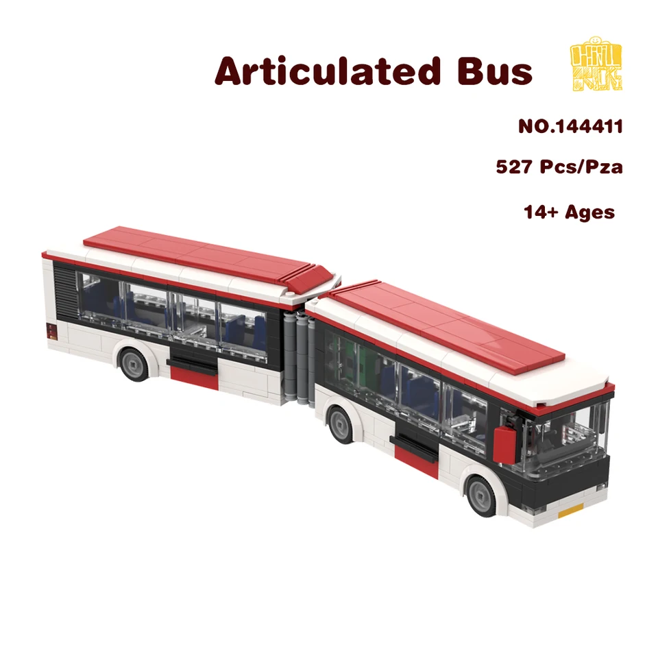 MOC-144411 kĺbový autobusový model s kresbami PDF stavebné bloky Detské deti Vzdelávacie hračky pre hračky narodeniny vianočné darčeky