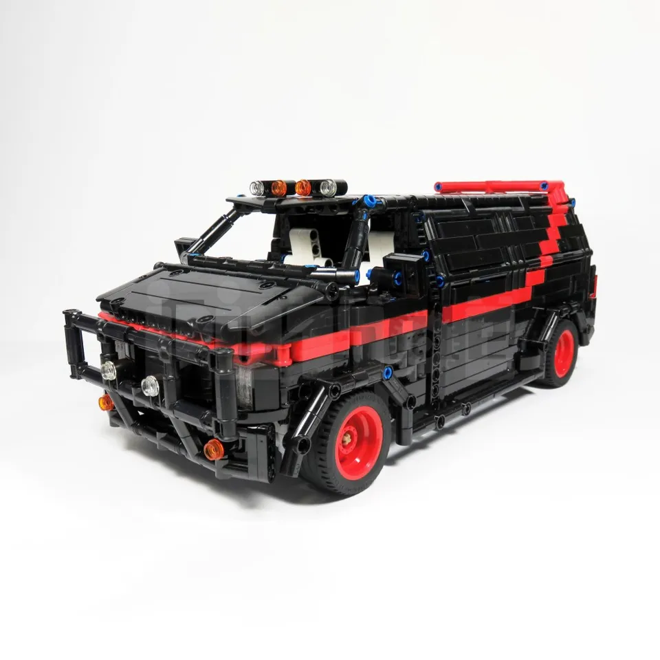MOC-5945 A-Team Van Autor: Chade Build Block Model zostrihaný elektrický hračkársky puzzle darček pre deti