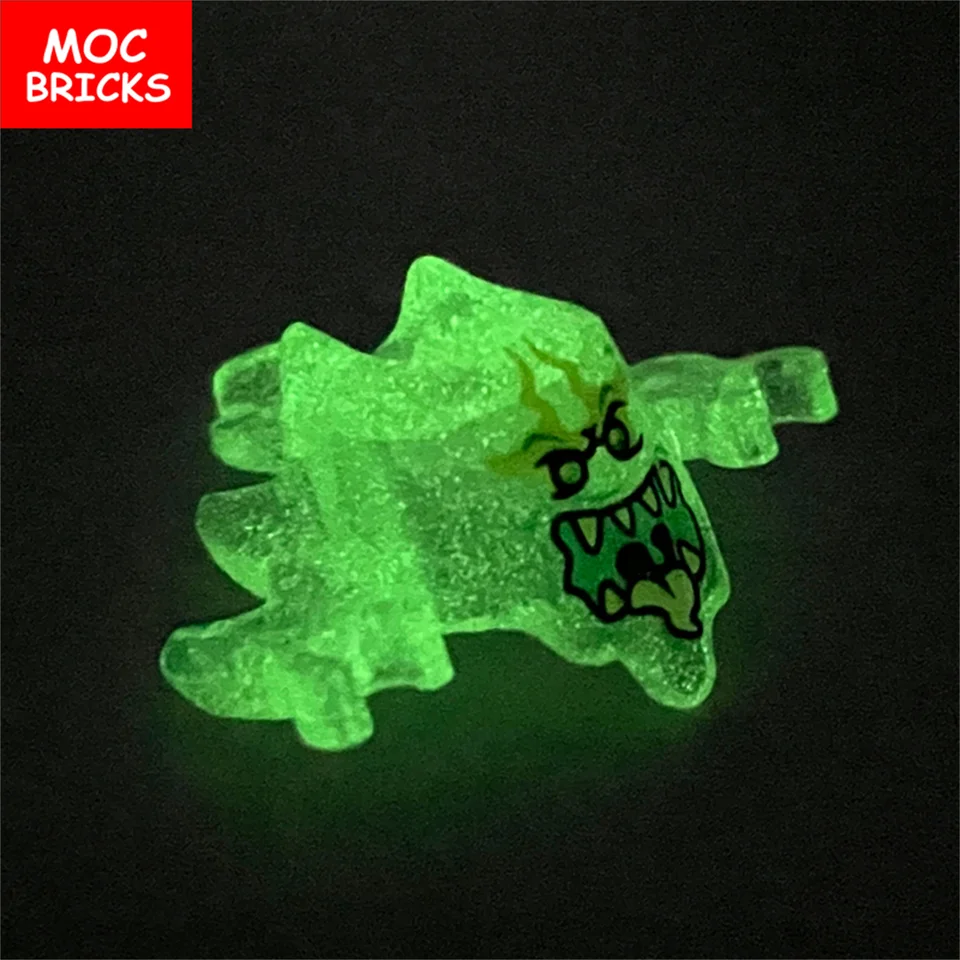 MOC BRICKS Skull Halloween Halloween Luminous Ghost Monster Head Gear Mask 19861pb02 Zhromaždené vzdelávacie stavebné bloky hračky