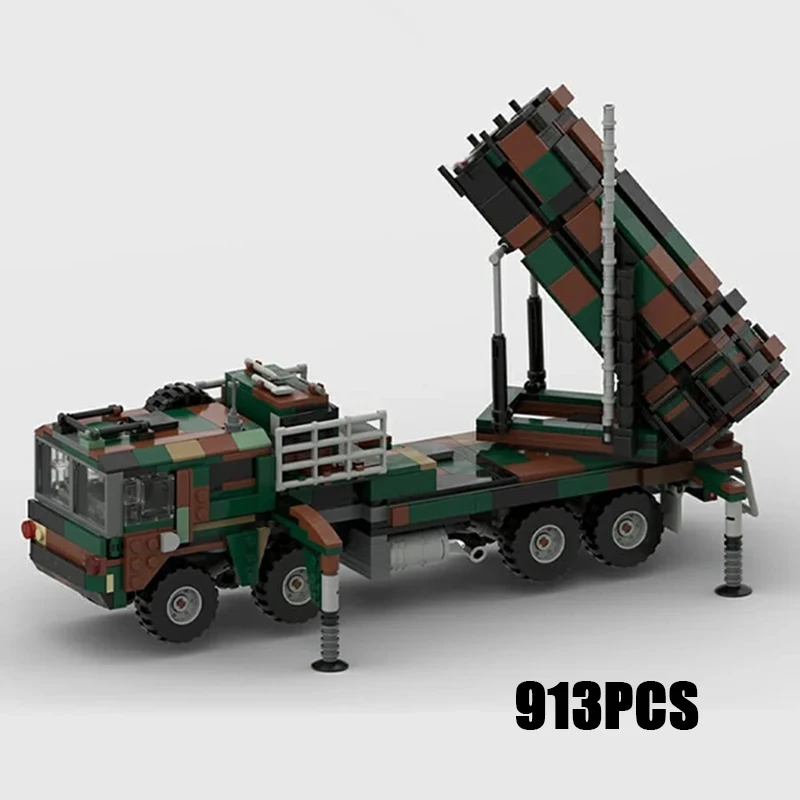 MOC Budova tehál Vojenský model MIM-104 Patriot Sam 1:34 Technologické modulárne bloky Darčeky Hračky pre deti