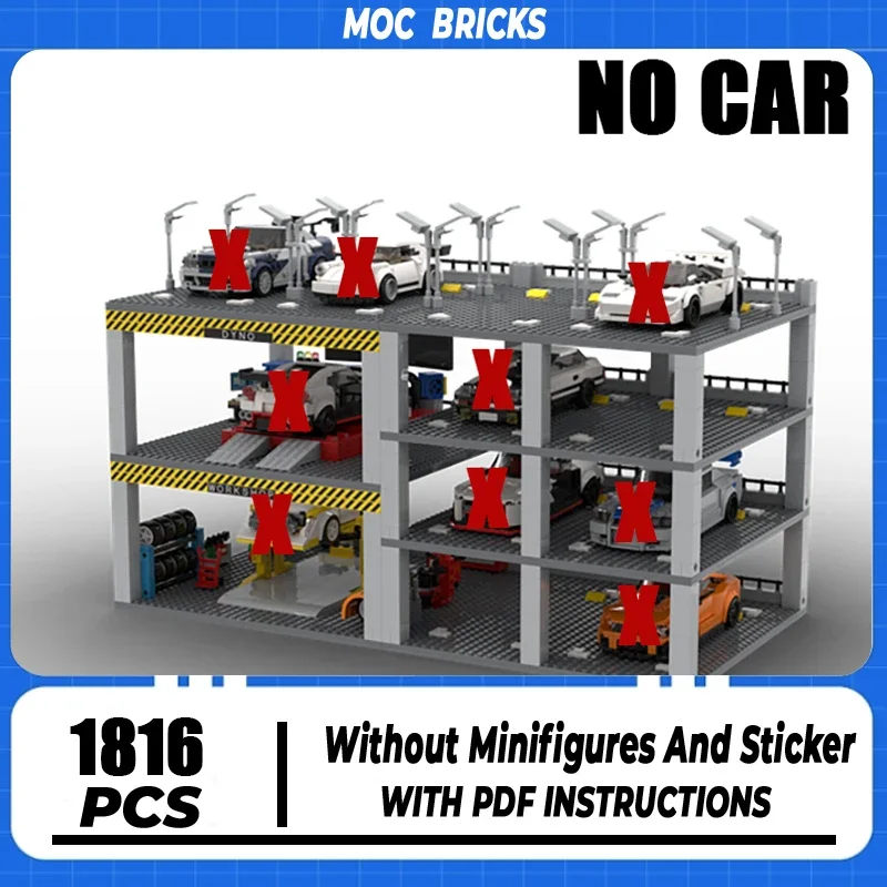 MOC Building Bricks Speed ​​Champion Garage City parkovisko Model Technológia Modulárne bloky Konštrukcia hračky pre domácich majstrov