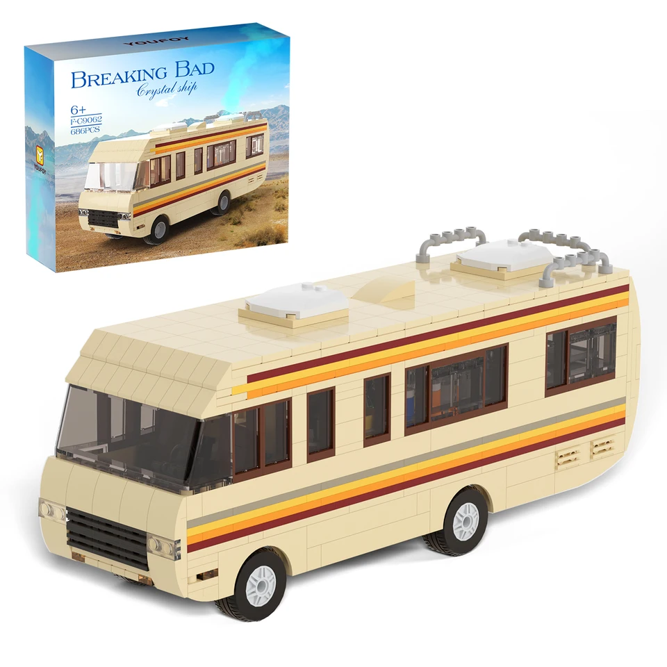 MOC Classic Film Breaking Bad Car Building Blocks Kit Walter White Pinkman Cooking Lab RV Model hračky pre deti pre deti darčeky