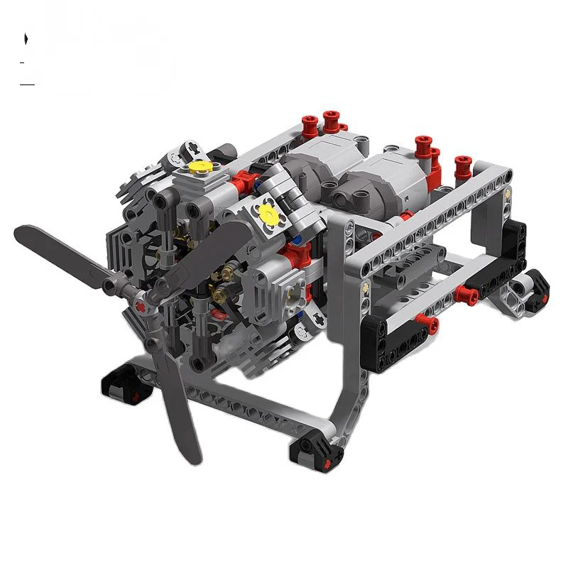MOC Kreatívne elektrické technické diely Stavebné bloky Motor 8-valcový motor Mechanický model DIY Enlighten Hray pre deti darček